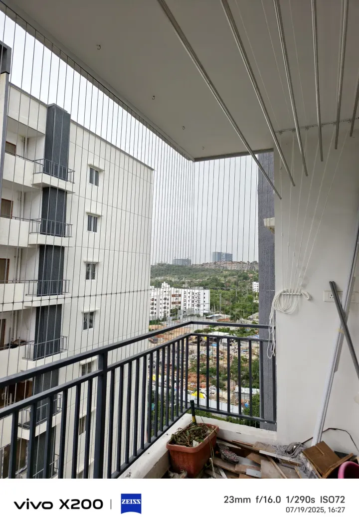 L-Shaped Invisible Grills installation by Perumal Safety Nets